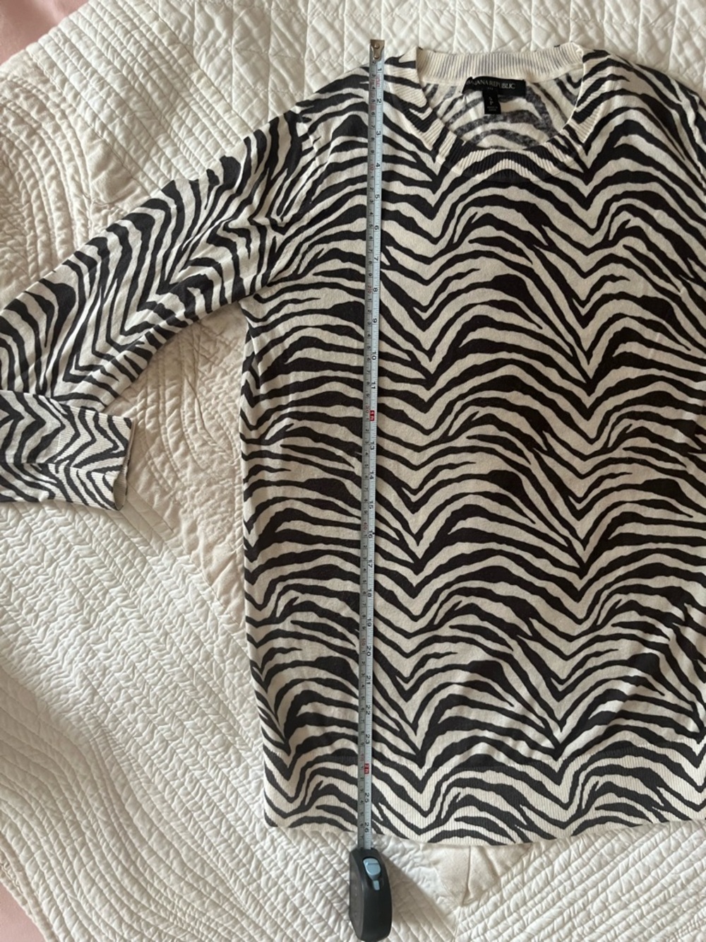 Banana Republic Zebra-Print Crewneck Sweater - Picture 7 of 7
